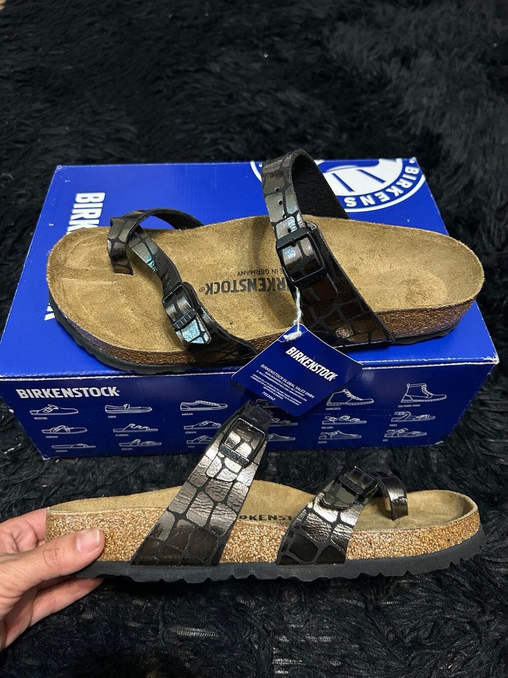 BIRKENSTOCK Mayari black metallic gladiator sandals slippers shoes eur 38 new